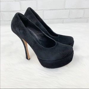 Dolce Vita Black Suede Platform Heels
